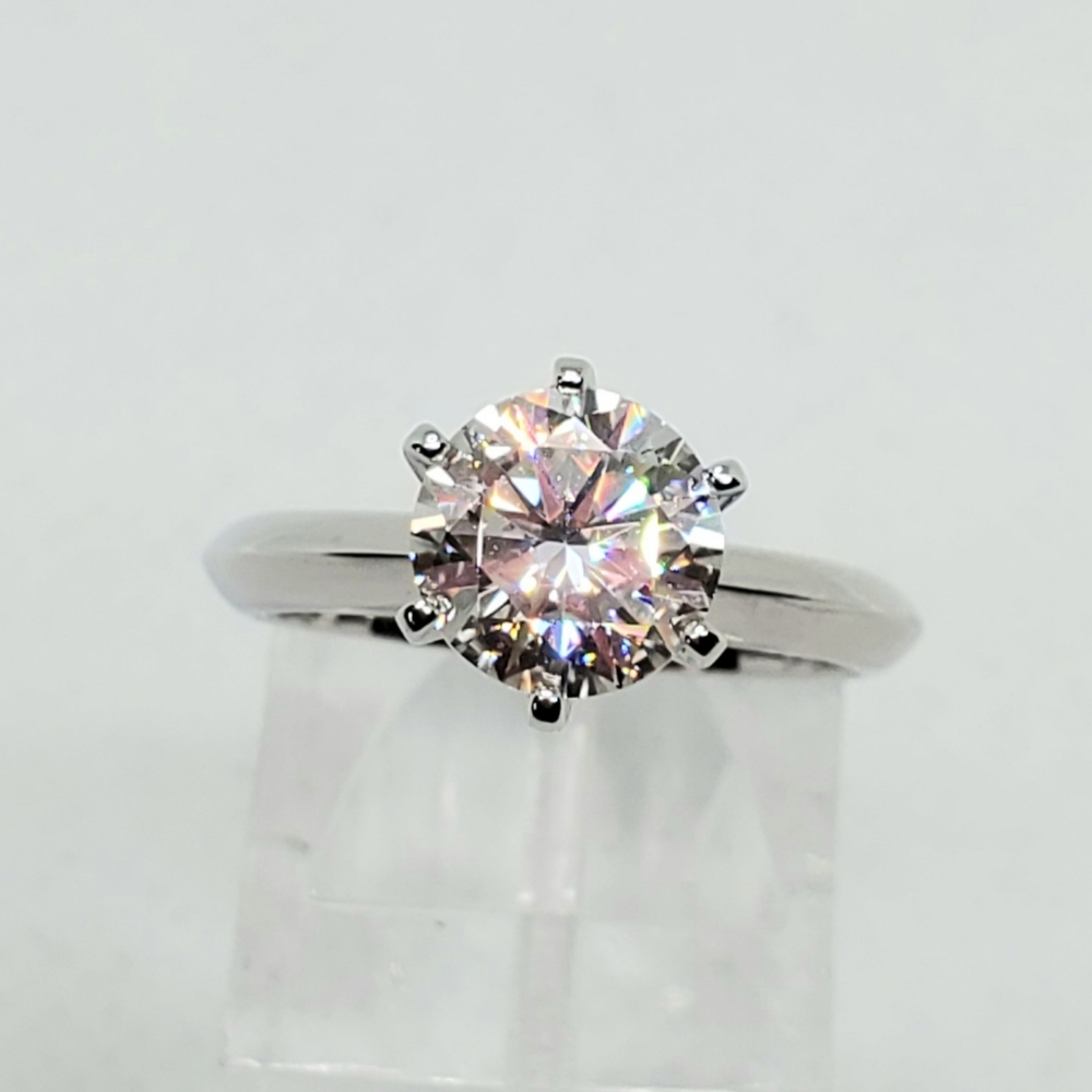 2 ct Certified Moissanite Solitaire Ring